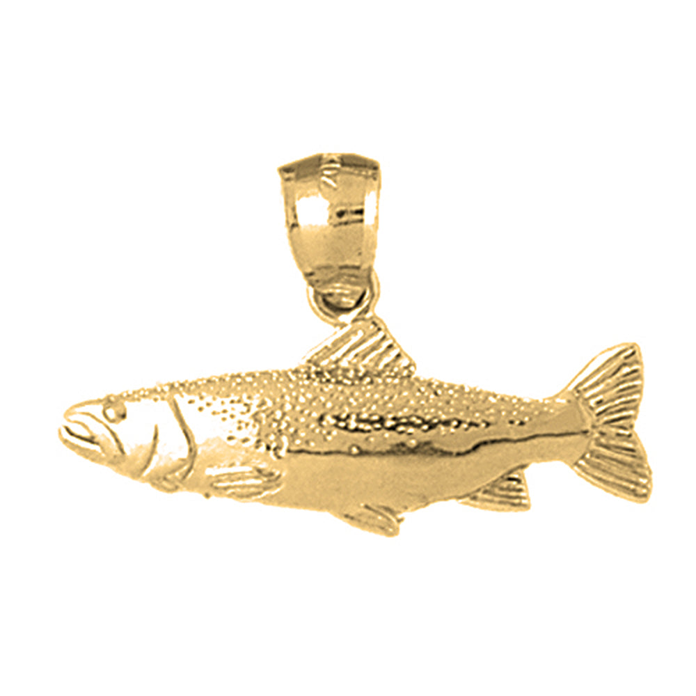 Yellow Gold-plated Silver Salmon Pendant