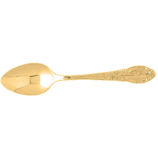 Yellow Gold-plated Silver 3D Baby Spoon Pendants