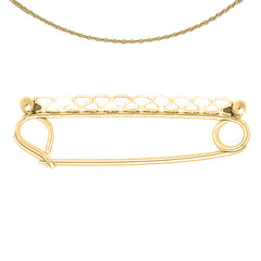 Sterling Silver Safety Pin Pendants (Rhodium or Yellow Gold-plated)