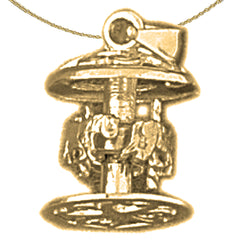 3D-Karussell-Anhänger aus Sterlingsilber (rhodiniert oder gelbgoldbeschichtet)
