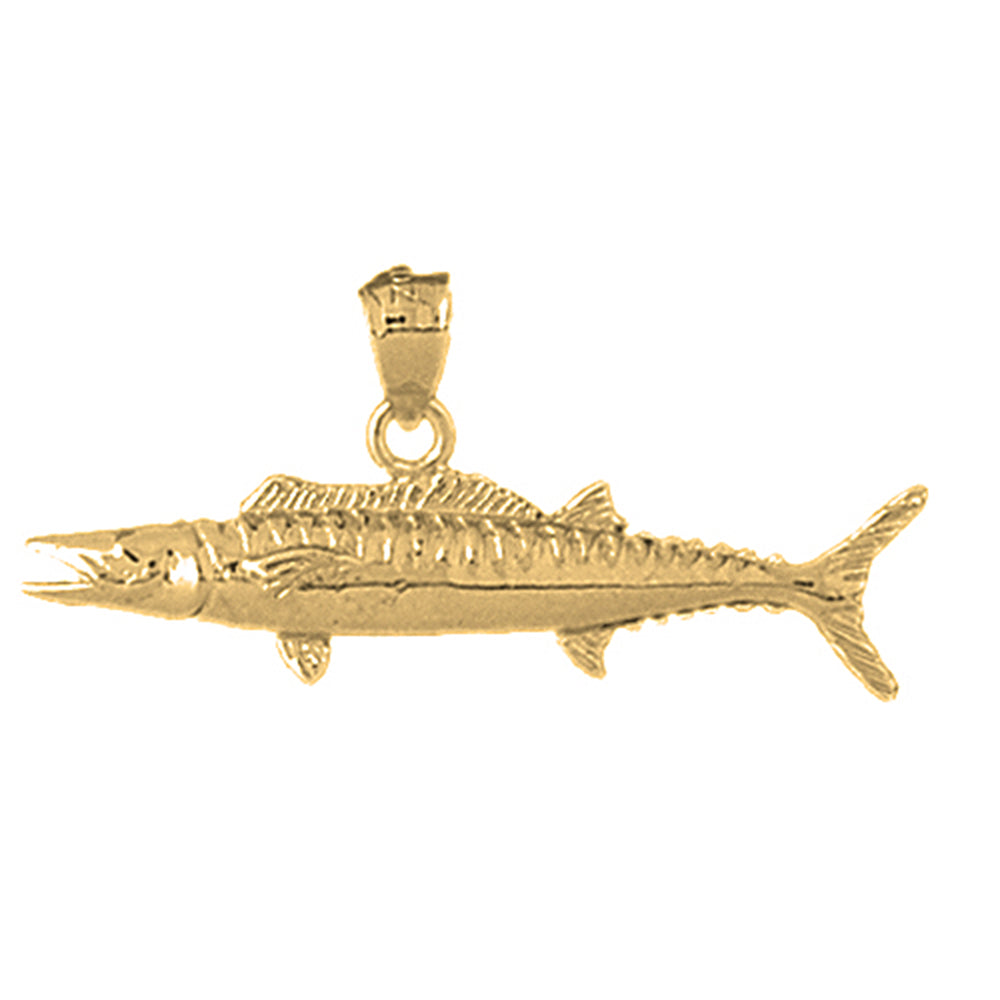 Yellow Gold-plated Silver Salmon Pendant