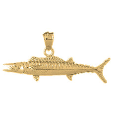 Yellow Gold-plated Silver Salmon Pendant