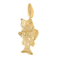 Yellow Gold-plated Silver Bass Pendant