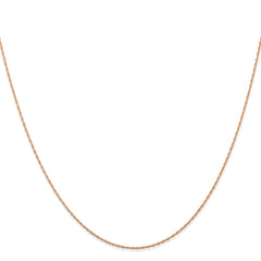 14K Rose Gold 0.5mm Cable Rope Chain