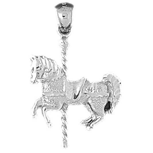 Sterling Silver Carousel Horse Pendant