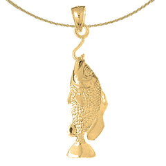 Colgante de bajo de plata de ley (bañado en rodio o oro amarillo)