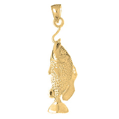 Yellow Gold-plated Silver Bass Pendant
