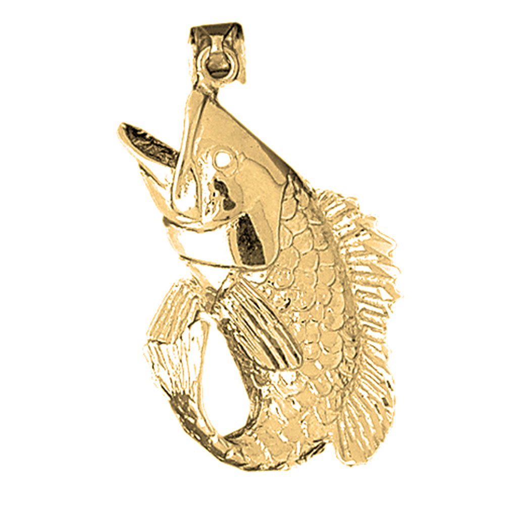 Yellow Gold-plated Silver Bass Pendant