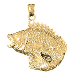 Yellow Gold-plated Silver Bass Pendant