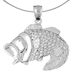 Colgante de bajo de plata de ley (bañado en rodio o oro amarillo)