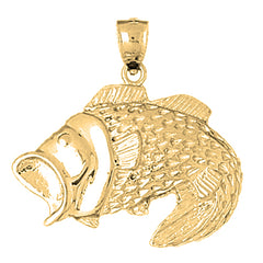 Yellow Gold-plated Silver Bass Pendant