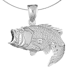 Colgante de bajo de plata de ley (bañado en rodio o oro amarillo)