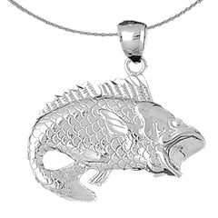 Colgante de bajo de plata de ley (bañado en rodio o oro amarillo)