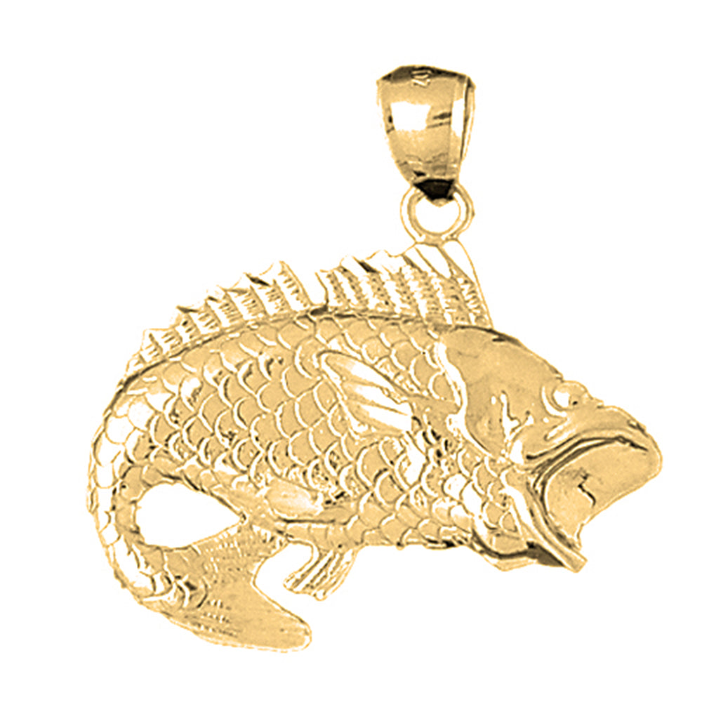 Yellow Gold-plated Silver Bass Pendant