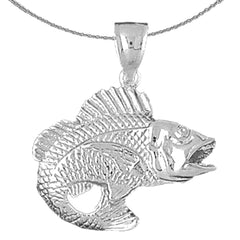 Colgante de bajo de plata de ley (bañado en rodio o oro amarillo)