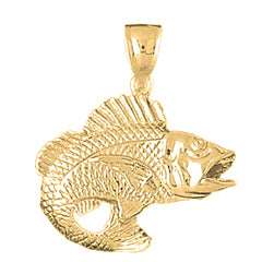 Yellow Gold-plated Silver Bass Pendant