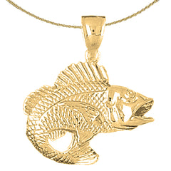 Colgante de bajo de plata de ley (bañado en rodio o oro amarillo)