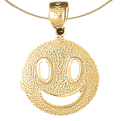 Colgante Happy Face de plata de ley (bañado en rodio o oro amarillo)