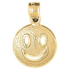 Yellow Gold-plated Silver Happy Face Pendant