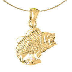 Colgante de bajo de plata de ley (bañado en rodio o oro amarillo)