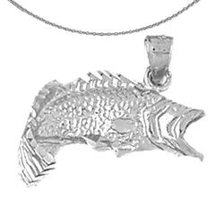 Colgante de bajo de plata de ley (bañado en rodio o oro amarillo)