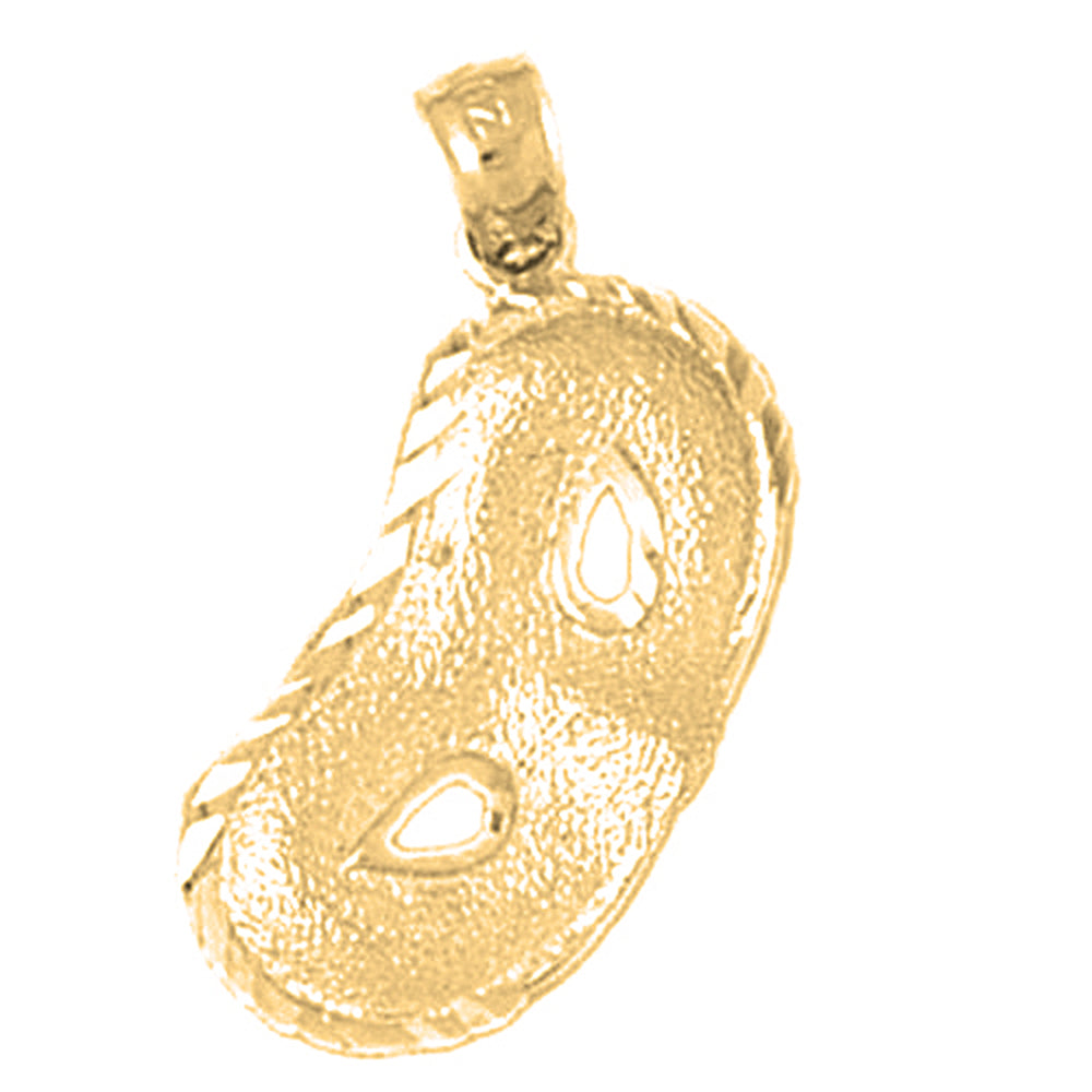 Yellow Gold-plated Silver Mascarade Mask Pendant