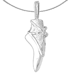 Sterling Silver Ballerina Shoe Pendant (Rhodium or Yellow Gold-plated)