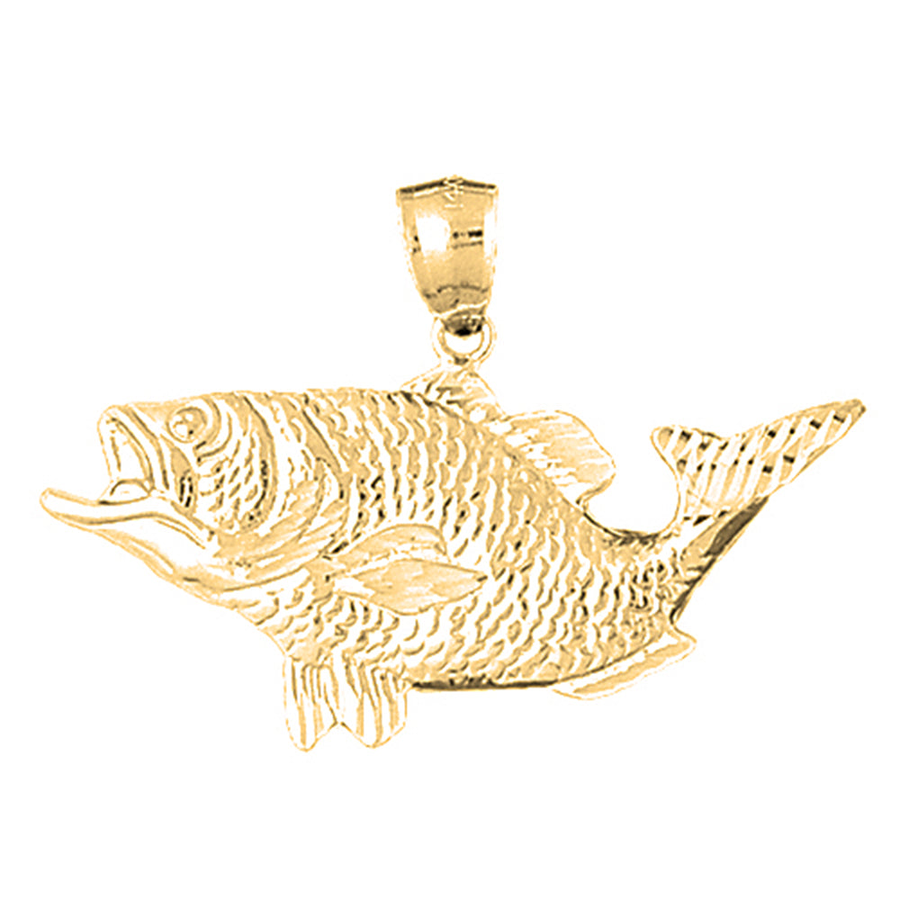 Yellow Gold-plated Silver Bass Pendant