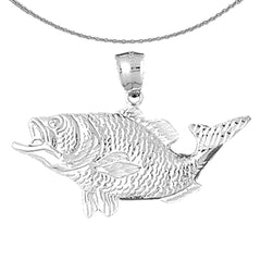 Colgante de bajo de plata de ley (bañado en rodio o oro amarillo)