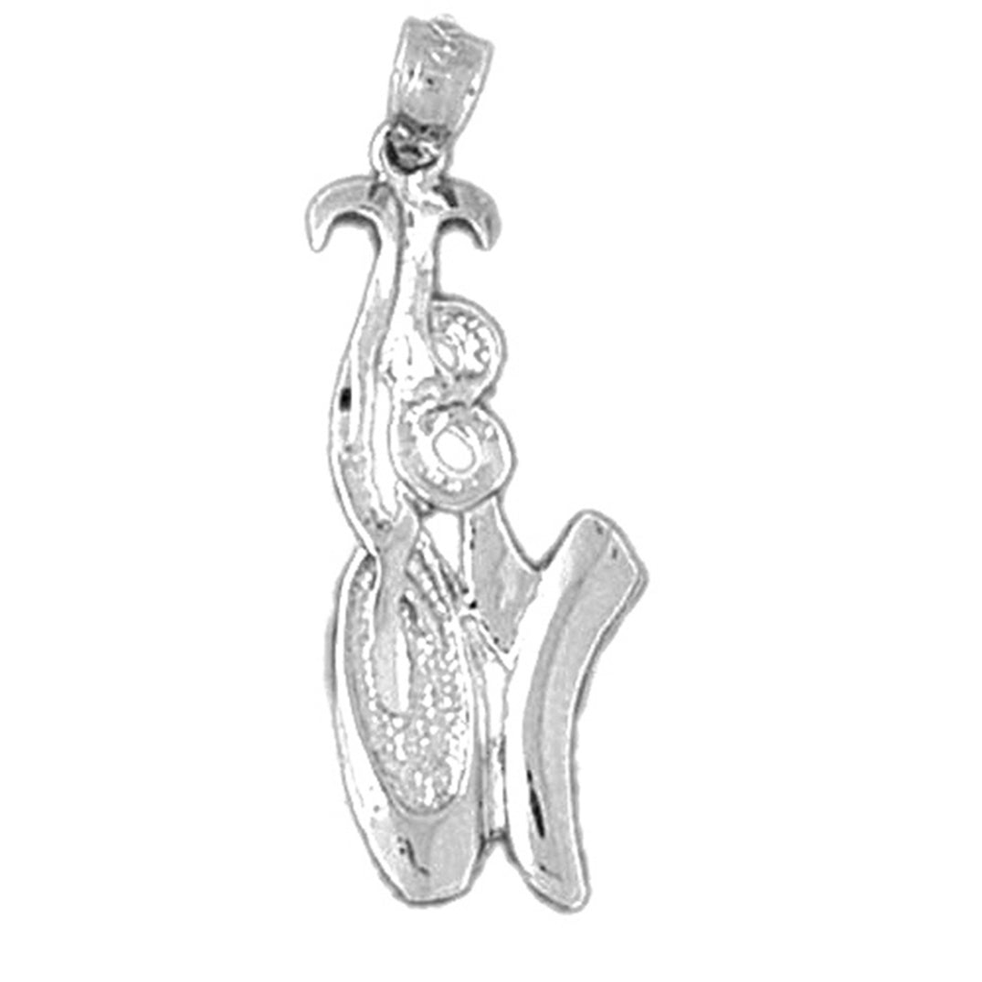 Sterling Silver Ballerina Shoe Pendant