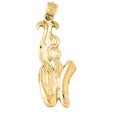 Yellow Gold-plated Silver Ballerina Shoe Pendant