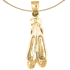 Sterling Silver Ballerina Shoe Pendant (Rhodium or Yellow Gold-plated)