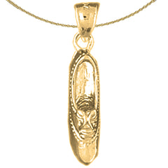 Sterling Silver 3D Dance Shoes Pendant (Rhodium or Yellow Gold-plated)