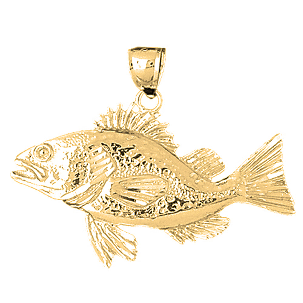 Yellow Gold-plated Silver Bass Pendant