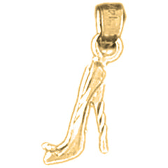 Yellow Gold-plated Silver 3D High Heel Shoe Pendant