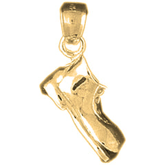 Yellow Gold-plated Silver 3D Boot Pendant