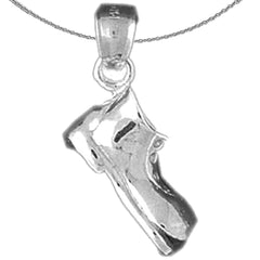 3D-Stiefelanhänger aus Sterlingsilber (rhodiniert oder gelbvergoldet)