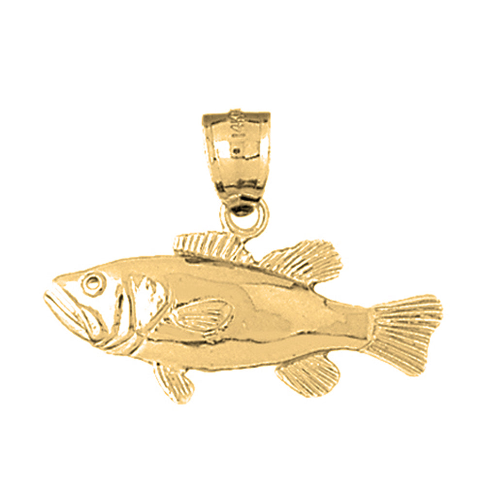 Yellow Gold-plated Silver Bass Pendant