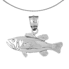 Colgante de bajo de plata de ley (bañado en rodio o oro amarillo)