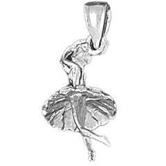 Sterling Silver 3D Ballerina Pendant
