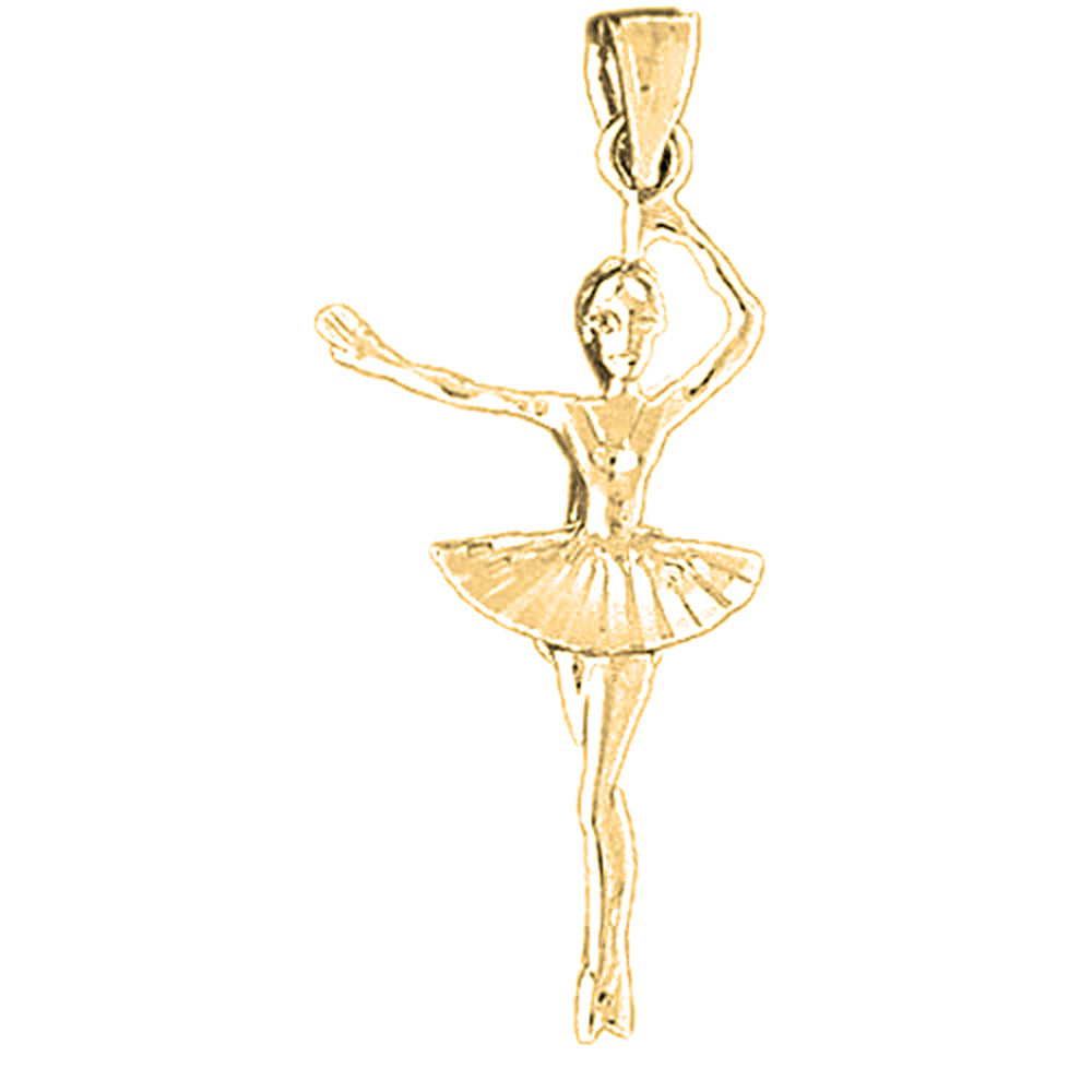 Yellow Gold-plated Silver Ballerina Pendant