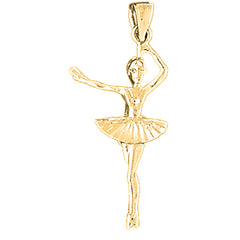 Yellow Gold-plated Silver Ballerina Pendant