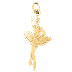 Yellow Gold-plated Silver Ballerina Pendant