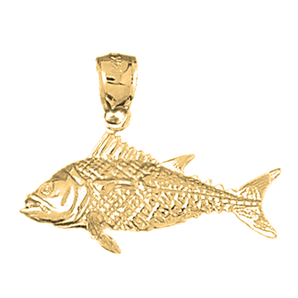 Yellow Gold-plated Silver Bass Pendant