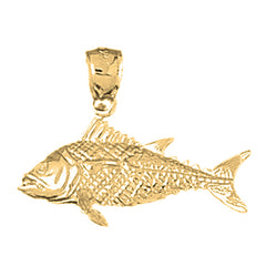 Yellow Gold-plated Silver Bass Pendant