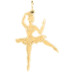 Yellow Gold-plated Silver Ballerina Pendant