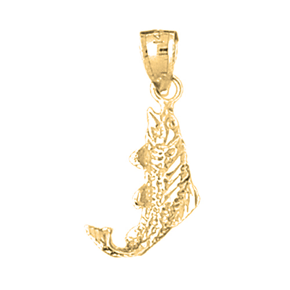 Yellow Gold-plated Silver Bass Pendant