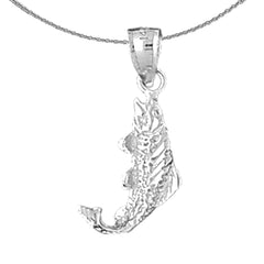 Colgante de bajo de plata de ley (bañado en rodio o oro amarillo)