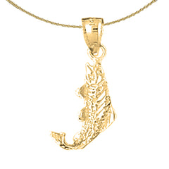 Colgante de bajo de plata de ley (bañado en rodio o oro amarillo)