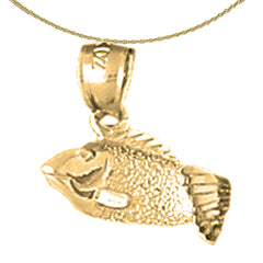 Colgante de bajo de plata de ley (bañado en rodio o oro amarillo)